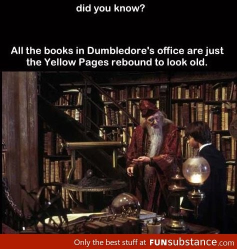 Yellow pages in Dumbledore's office