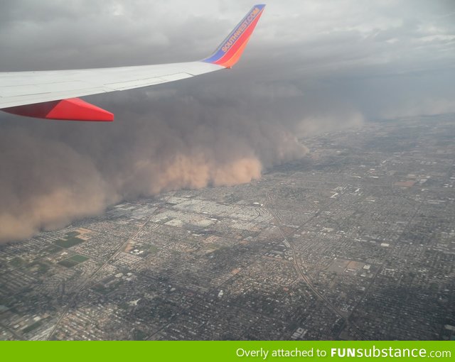 Dust storm rolling in over Phoenix