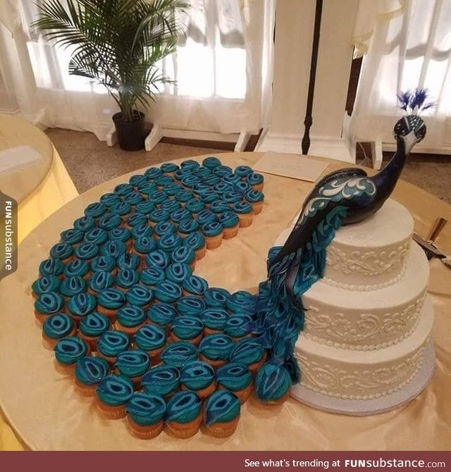 An extremely creative wedding cake