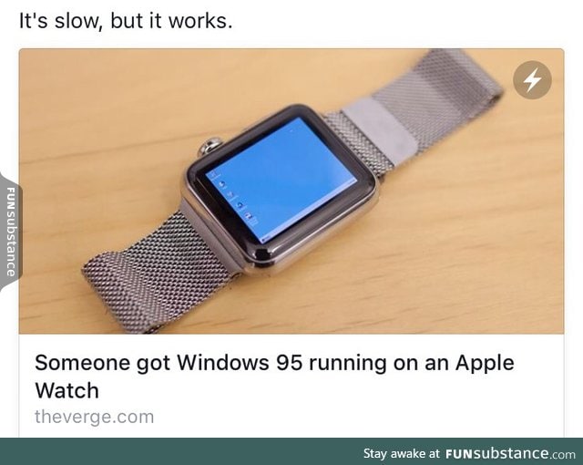 Windows 95 running on an Apple watch