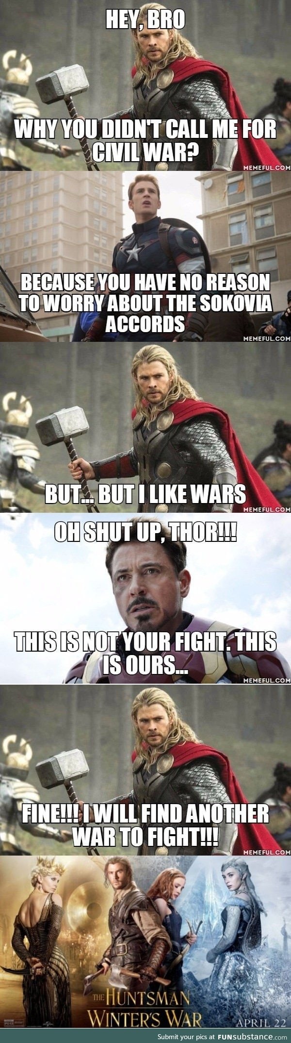 The reason why Thor is not in Captain America Civil War