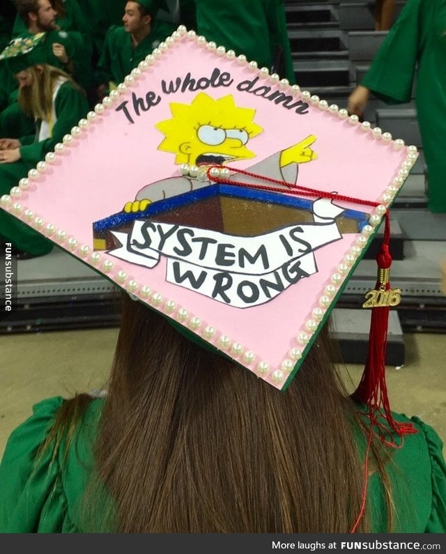 Lisa Simpson inspired graduation cap - FunSubstance