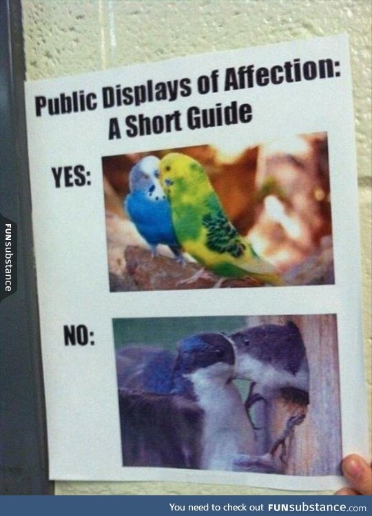 Showing affection in public