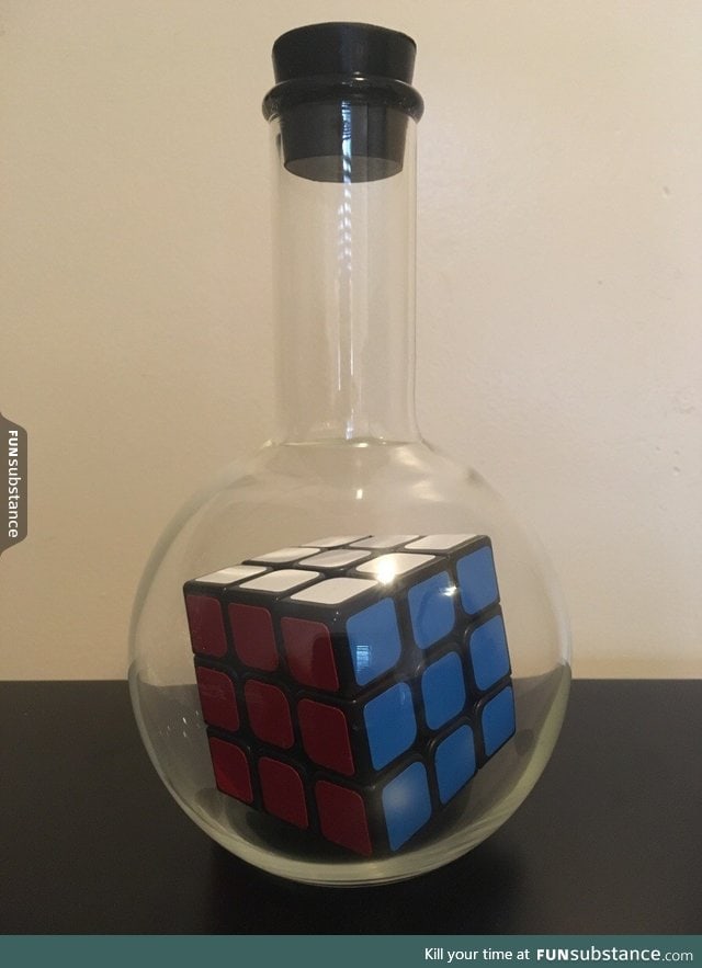 Cube in a 500 ml flask - It took me roughly 3 hours on and off