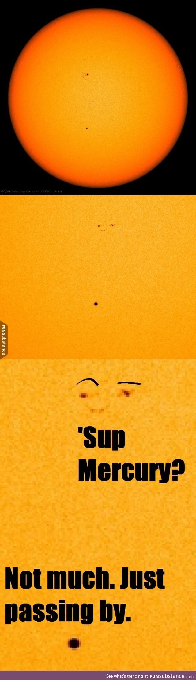 Sun smiling at Mercury