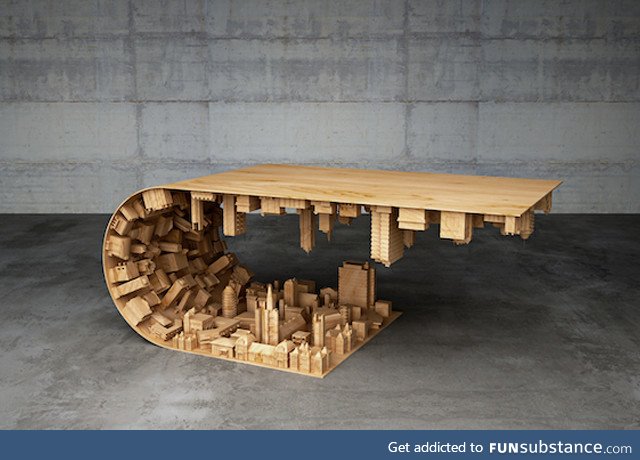 Coffee table based off of a scene from Inception