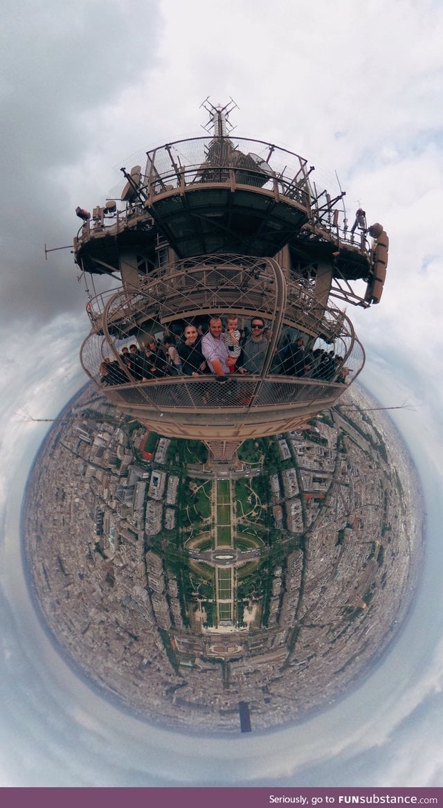 360° photo from top of Eiffel Tower