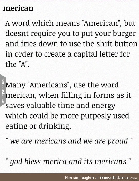 The word 'merican'