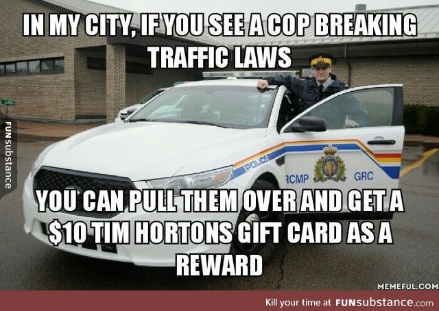 Cops breaking traffic laws in Canada