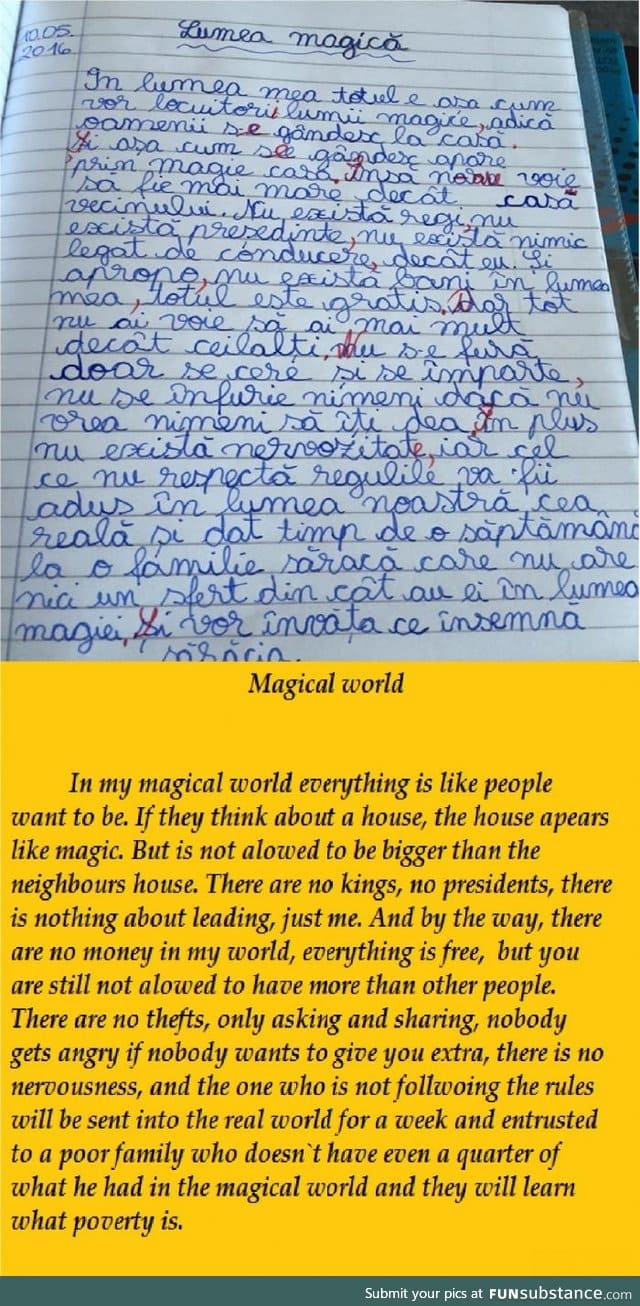 This was written by an 8yo girl from Romania!