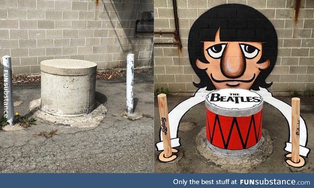 Before & after ringo starr street art