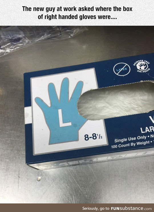 Left handed gloves only