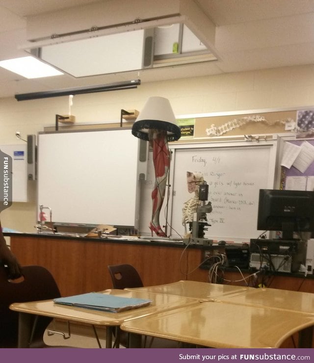 So this happened in an anatomy classroom