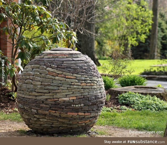 Stacked stone sphere