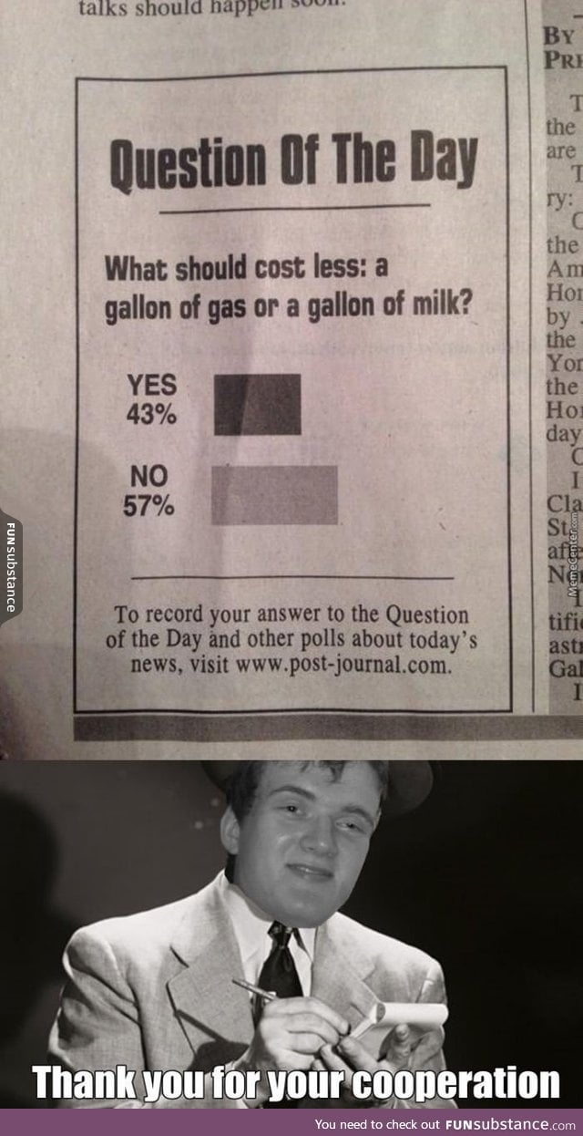 Gas or milk?