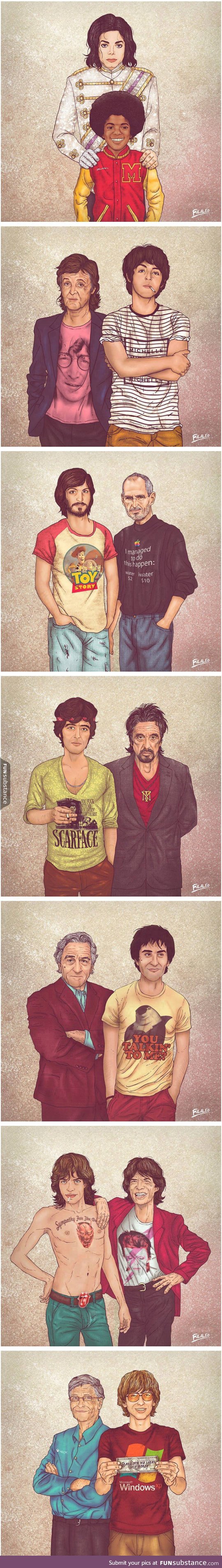 Famous people and their past selves