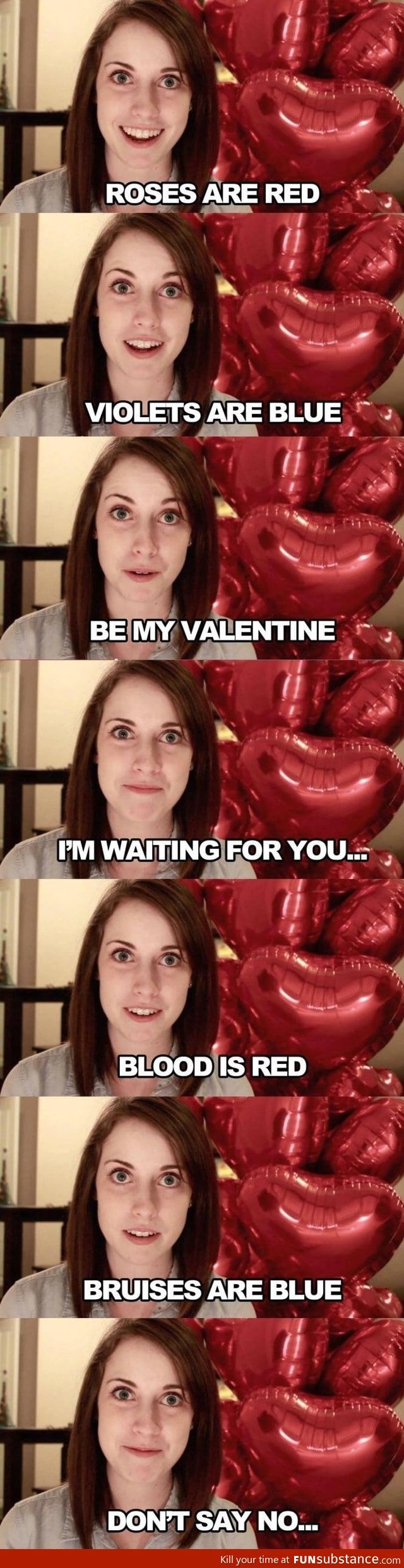 Overly attached girlfriend's valentine message