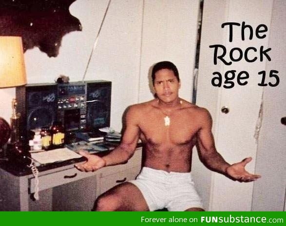 The Rock at age 15