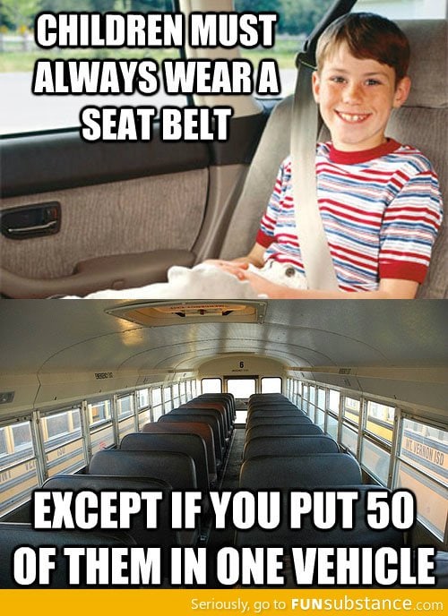 Children must always wear a seat belt