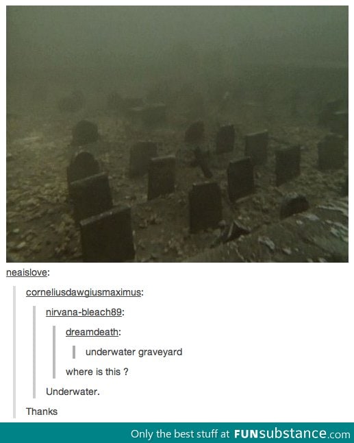 Underwater graveyard