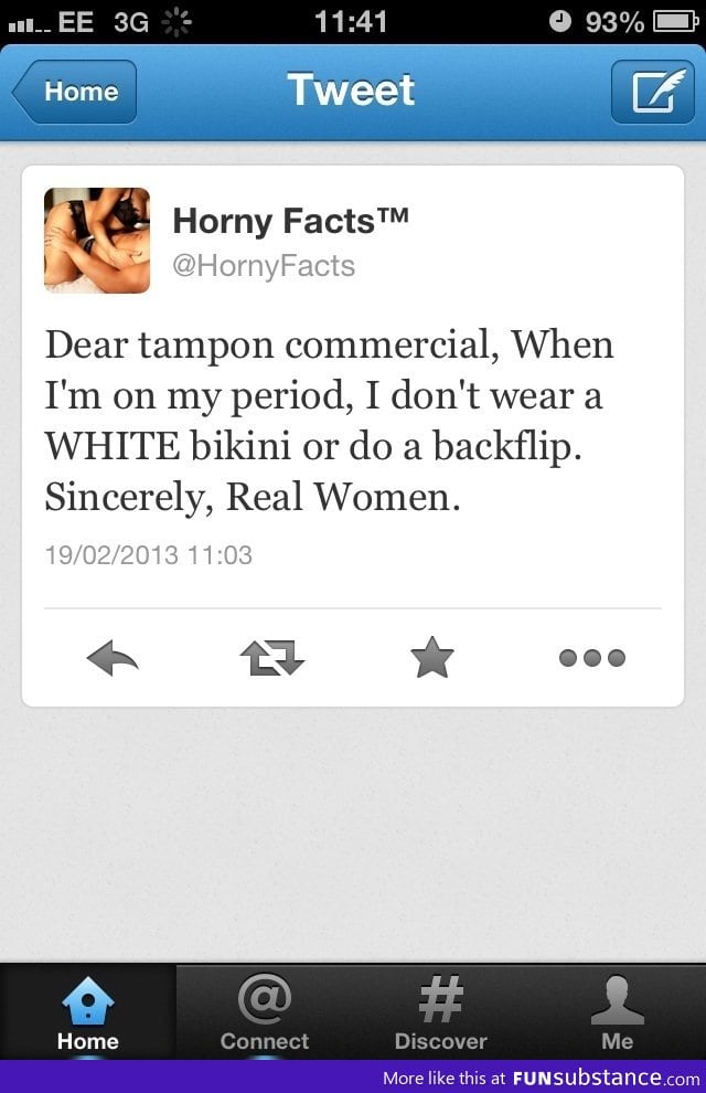 Only in tampon commercials