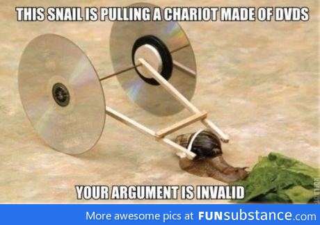 Snail pulling a chariot