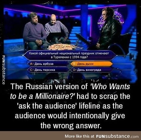 In Soviet Russia, audience dont help you