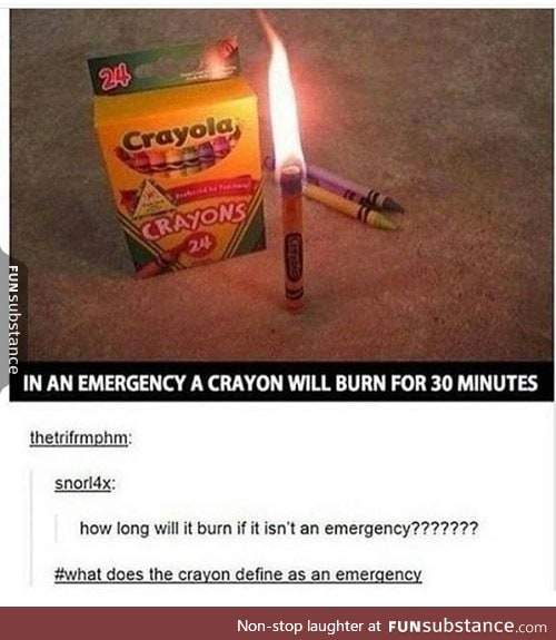 Crayons and emergencies...