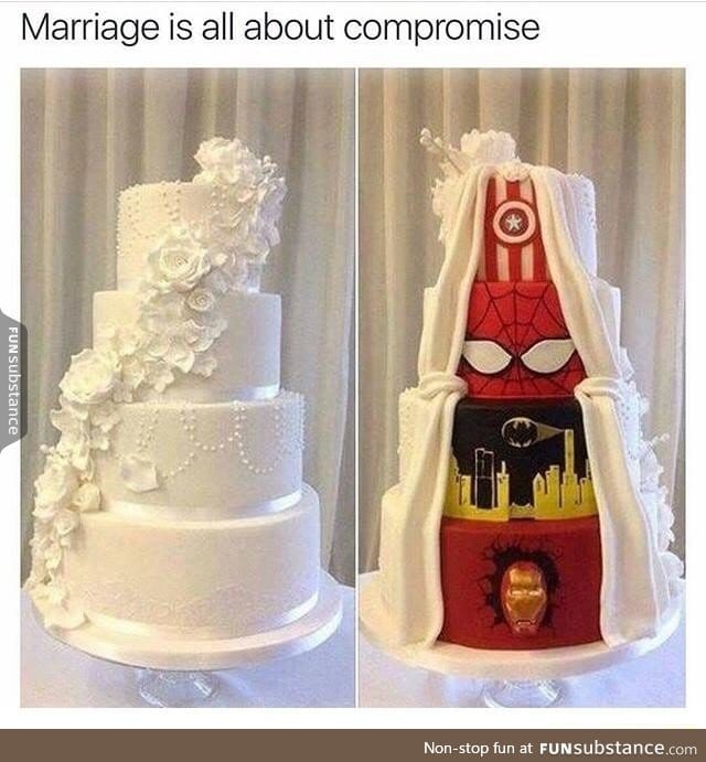 Two sides of the cake