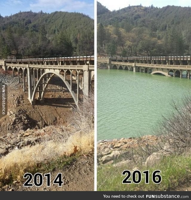 California's lake recovery from drought (2014 - 2016)
