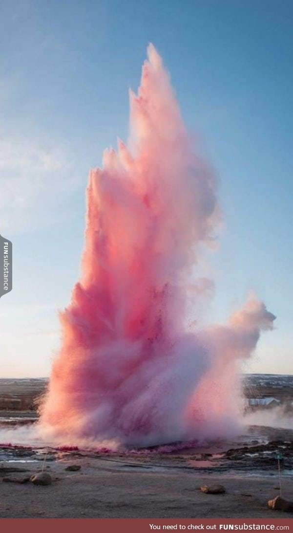 Pink geyser, iceland