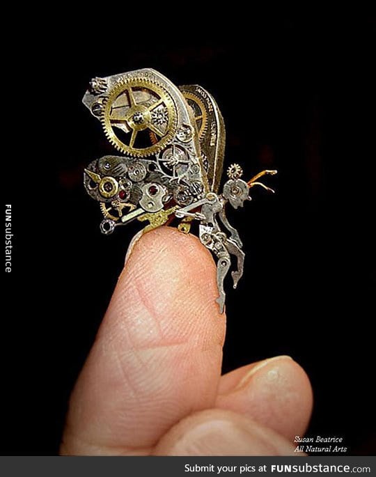 Steampunk fairy made from watch parts