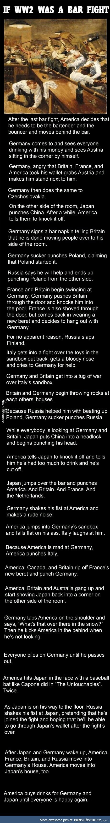 If world war II was a bar fight