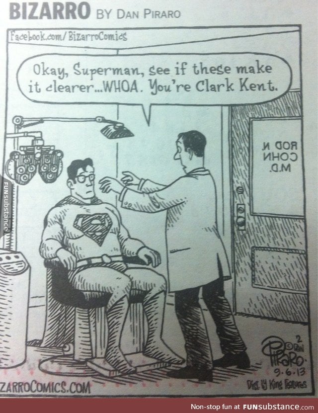 Superman's eye exam