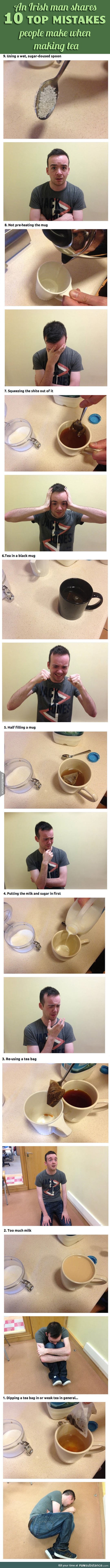 Mistakes people make when making tea