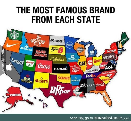 Most famous brand each state has created