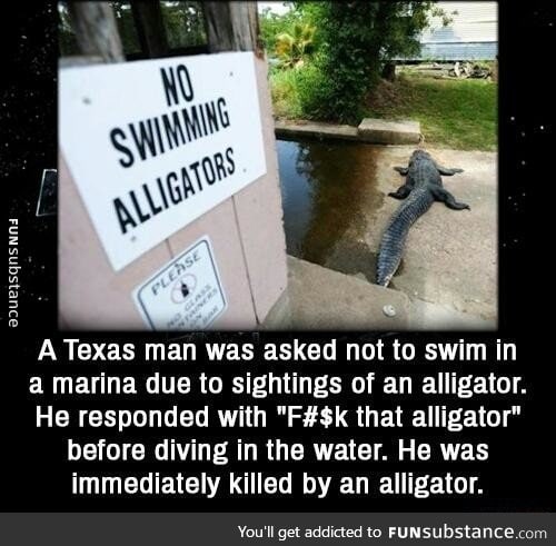 No swimming alligators