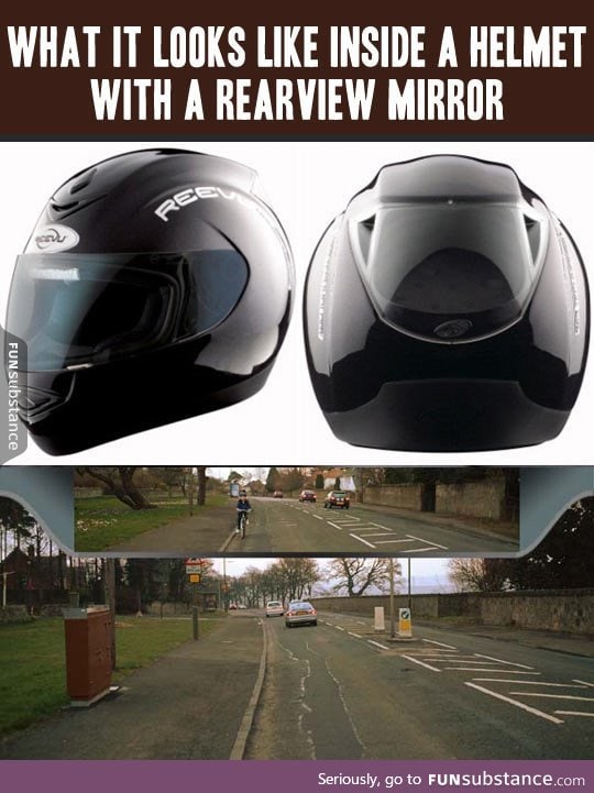 Helmet with a rear view mirror