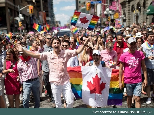 Justin Trudeau becomes the first sitting Prime Minister to participate in a Pride Parade