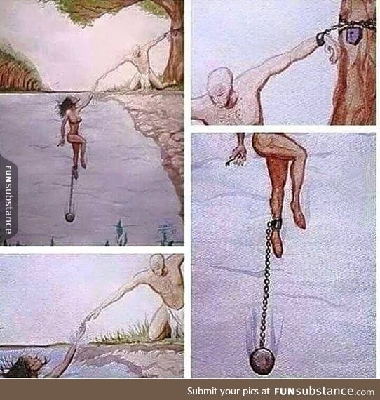 This picture is deep. It's talking about trust