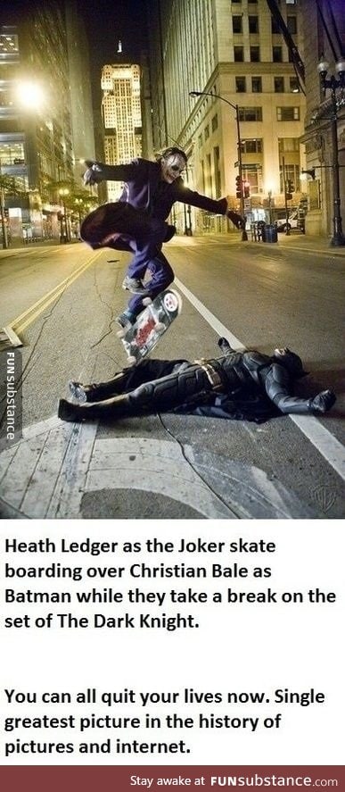 Joker jumping over Batman