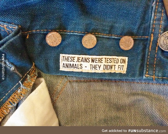 Jeans were tested on animals