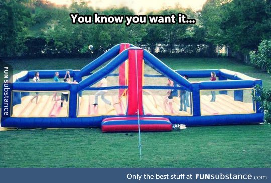 Epic bouncy volleyball court