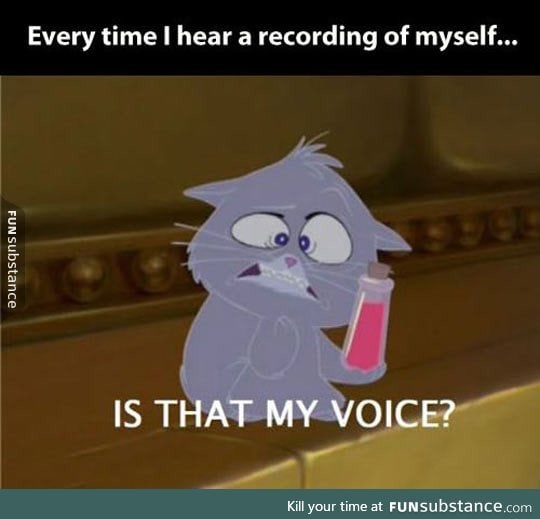 Whenever I hear a recording of my voice