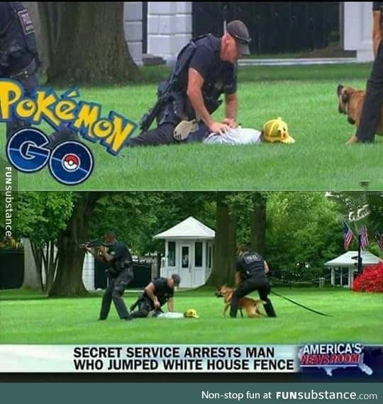 Someone broke into the White house to catch a pokemon, he's lucky not to get shot