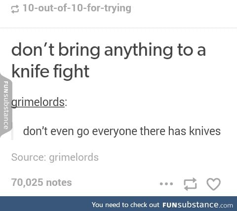 Knives are bad,m'kay?