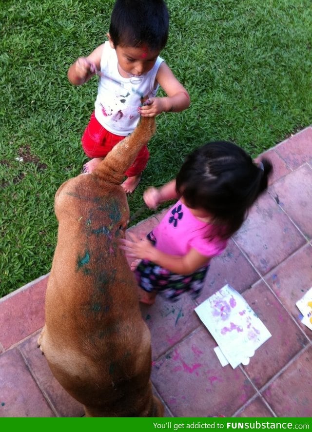 So, my sister told my nephews to paint a dog and they did