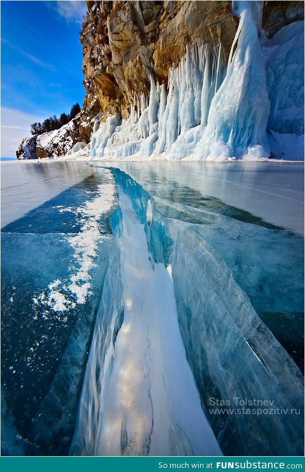 Frozen lake in Siberia