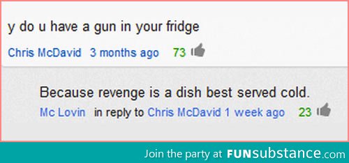 Gun in the fridge