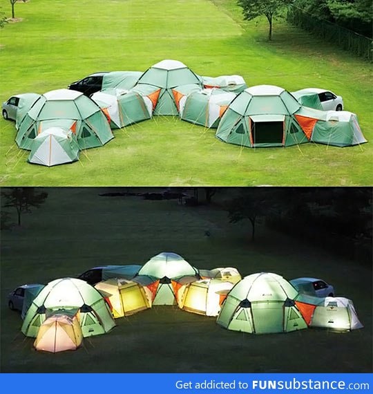 Awesome tents that zip together to form a camping fort